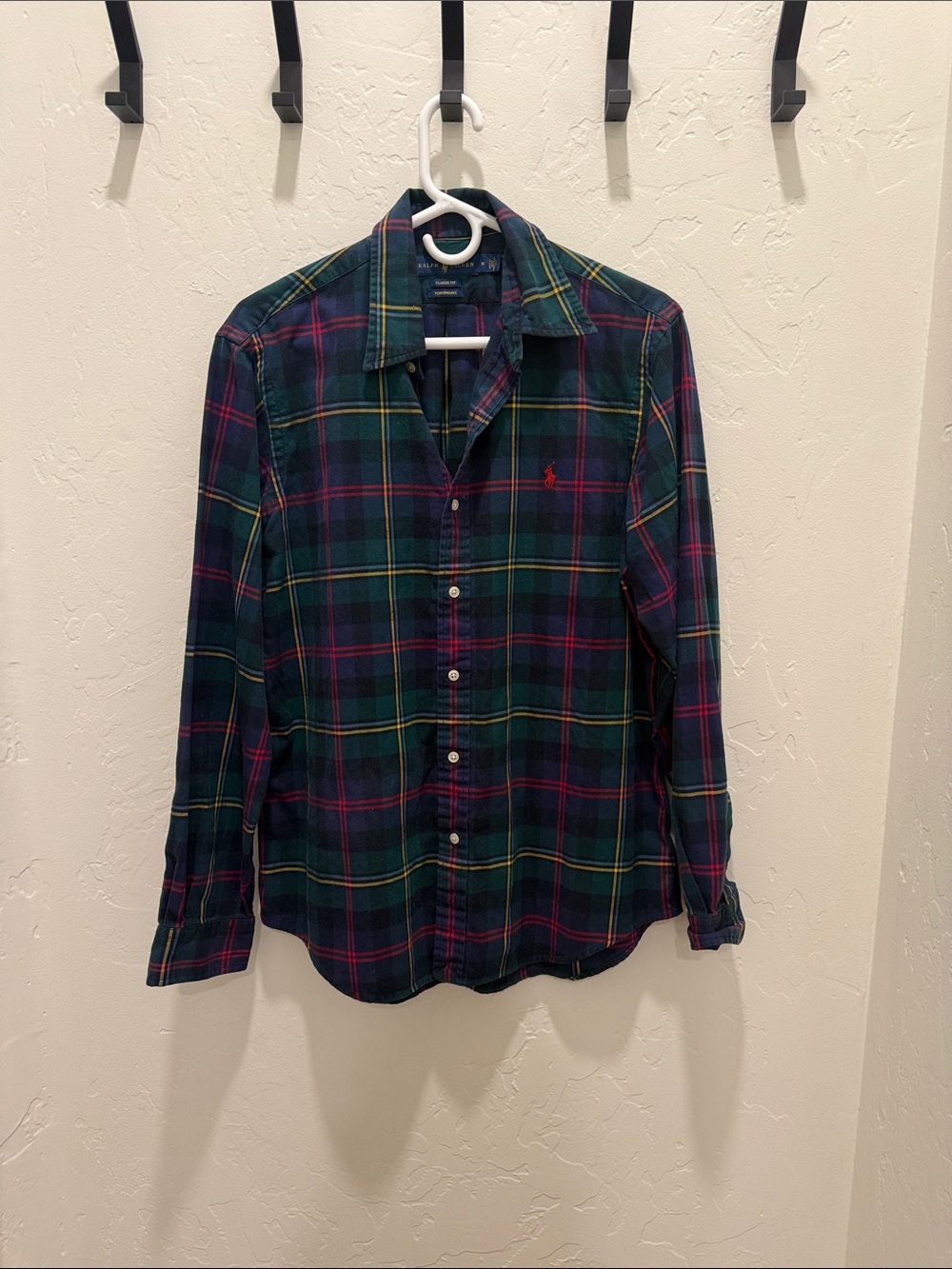 Ralph Lauren Navy, Green & Pink Plaid Button-Down Shirt